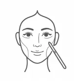 イメージ画像：目の下や頬の位置に線が入った顔のイラスト
